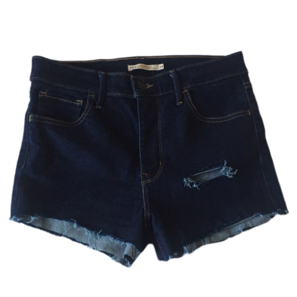 Levi’s High Waisted Cut-off Shorts Dark Blue 29